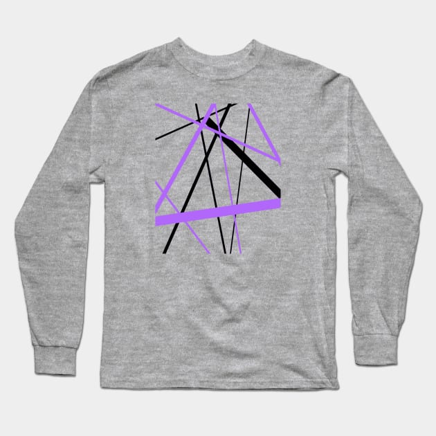 Criss Crossed Lilac and Black Stripes Long Sleeve T-Shirt by taiche